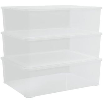 vidaXL Plastic Storage Boxes 3 pcs 25 l Stackable Vidaxl