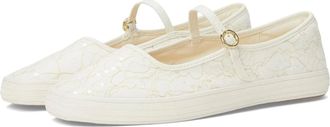 Keds Womens Keds Cream Floral Adjustable Strap Square Toe Mary Jane GAL1526