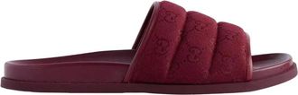 Gucci Schoenen, Heren, Rood, 42 1/2 EU, Leer, GG Monogram Slides