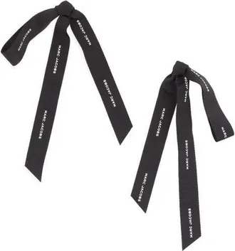 Marc Jacobs Ribbon Bow Statement Earrings in Silver/black at Nordstrom
