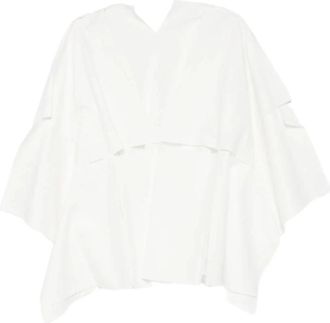 Niccol&ograve; Pasqualetti V-hals Top met Paneel en Korte Mouwen - Dames - Blouses - Wit - XS - Overhemden