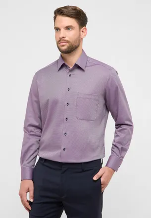 Eterna Langarmhemd ETERNA COMFORT FIT, Herren, Gr. 41, Normalgr&ouml;ssen, aubergine, 100% Baumwolle, normal, Manschette, Hemden Langarmhemd, NON IRON (b&uuml;gelfrei)