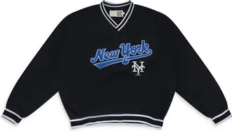 Aim&eacute; Leon Dore Black Mets V-Neck Windbreaker