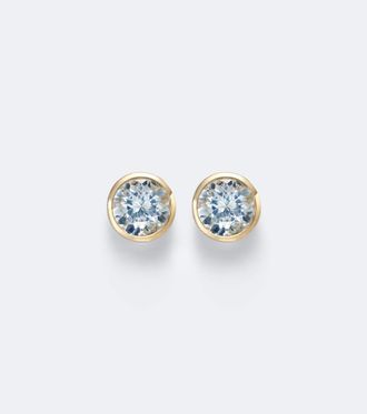 Sydney Evan Icon 14kt gold earrings with aquamarines