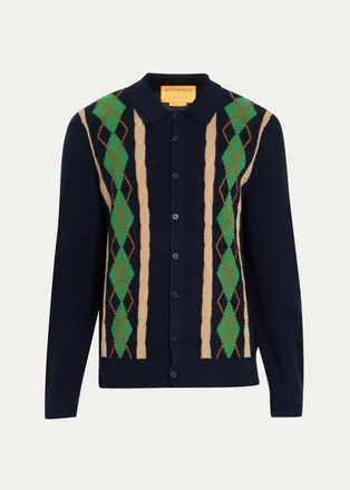 Guest In Residence Mens Argyle Cashmere Shirt
