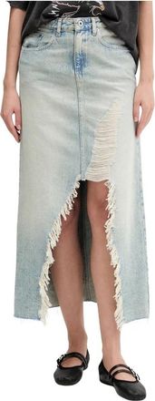 Karl Lagerfeld Midi Denim Rok - Dames - Spijkerrokken - Blauw - XS - Denim - Rokken