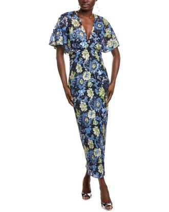 Lela Rose Sequin Embroidered Column Gown