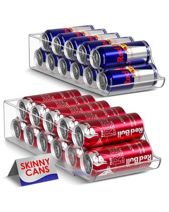 Sorbus Set Of 2 Skinny Soda Can Organizers For Refrigerator