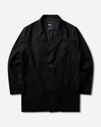 Yohji Yamamoto Men s Wool Chore Coat Black