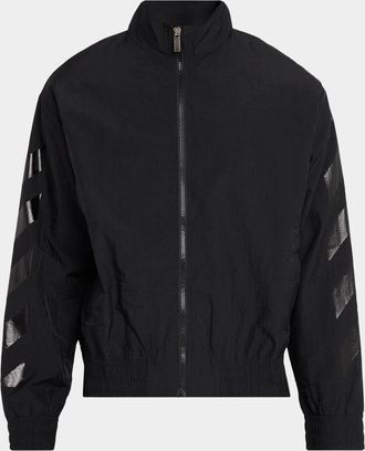 Off-white Men & apos;s Glossy Arrow Nylon Track Jacket