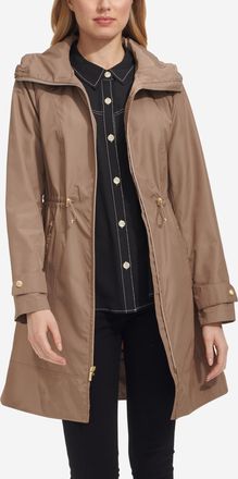 Cole Haan Womens Packable Rain Jacket - Beige Size Medium Water-Resistant