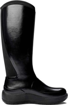 Rains 70220 stivale alto al ginocchio in gomma impermeabile nero lucido