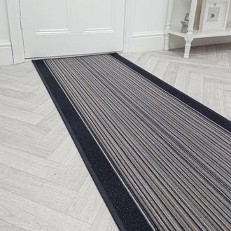 Runrug Hallway Runner Rug - Non-Slip, Hardwearing, 5.4mm - Carnaby in Grey | Size: 80 cm x 300 cm