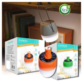 Trade Shop Trade Shop - Lampada Campegle Solare Lanterna Led Gancio Recaricabile Usb Tx-9639