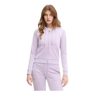 Juicy Couture Sudadera Robertson de Velour Cl&aacute;sico - Sweatshirts & Hoodies - Mujer - P&uacute;rpura - XS
