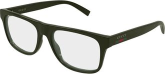 Gucci Rechthoekig Optisch Montuur - unisex - Accessoires - Groen - Maat: 56 MM
