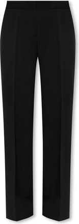 Jil Sander Wollen Pantalon met Plooi - Dames - Straight fit broeken - Zwart - S - Wol - Broeken