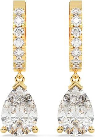 Tilla 14kt dangling earrings - women - Yellow Gold/Lab-Grown Simulated White Diamond - One Size