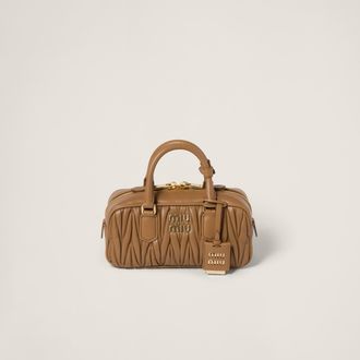 Miu Miu Arcadie Matelass&eacute; Nappa Leather Bag, Woman, Caramel