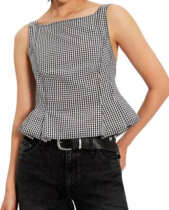 Free People Sunfaded Top In Black And White Combo