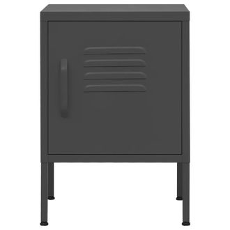 Berkfield Home Nightstands 2 pcs Anthracite 35x35x51 cm Steel in Dark Grey | Size: 35 x 35 x 51 cm
