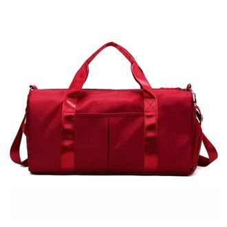 Generic Compatible For Wet Dry Separate Travel Bag Large Gym Swim Yoga Sports Duffel(Black red)