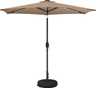 vidaXL Parasol De Jard&iacute;n Con Luces Led Y Base 270 X 270 Cm Poli&eacute;ster Vidaxl
