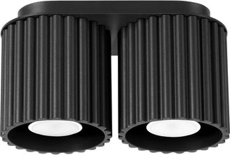 Sollux Lighting Lámpara de techo negro aluminio alt. 12 cm