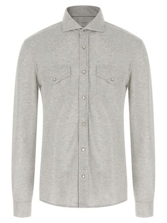 Brunello Cucinelli Piqu&eacute; Cotton Shirt Shirt And Blouse Gray