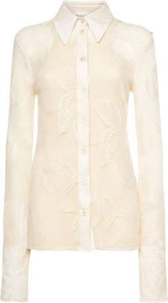 Sportmax Asti Lace Up Double Layer Shirt - Dames - Overhemden - Wit - M - Katoen - Overhemden
