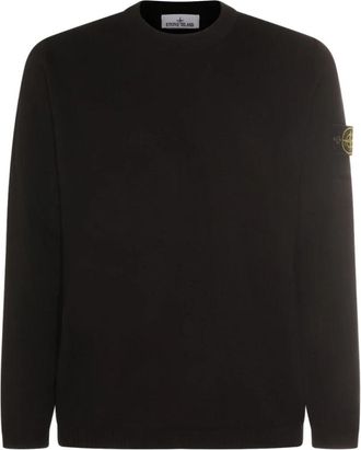 Stone Island Rondgebreide Kleding - Heren - Ronde hals truien - Zwart - XL - Katoen - Truien & Vesten
