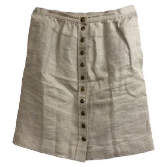 A.P.C. A. P.C. Button-Down Mini A-Line Skirt in Beige Linen