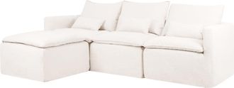Deco Wood Sofá modular 3 plazas chaise longue izq desenfundable blanco 280x185cm