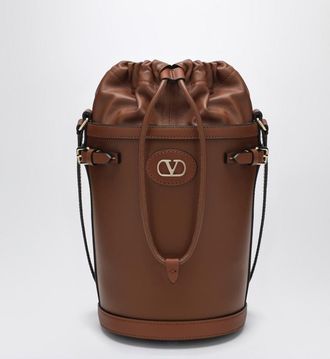 Valentino Garavani Vlogo Signature Bucket Bag In Tobacco