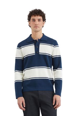 Marc O'Polo Polokragenpullover MARC OPOLO, Herren, Gr. XXL, blau (iris ink), Strick, Obermaterial: 100% Baumwolle, regular fit, B&uuml;ndchen, Pullover Polokragenpullo