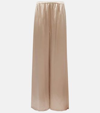 Ferragamo Satin wide-leg pajama pants