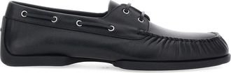 Jil Sander Leren loafers - Zwart
