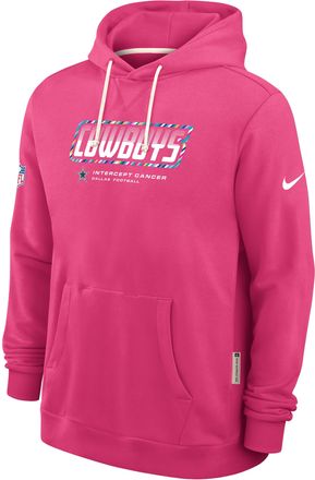 Nike Dallas Cowboys Crucial Catch Sideline Standard Issue Nike Mens Dri-FIT NFL Pullover Hoodie in Pink | 03AZ68XZU9-F9R