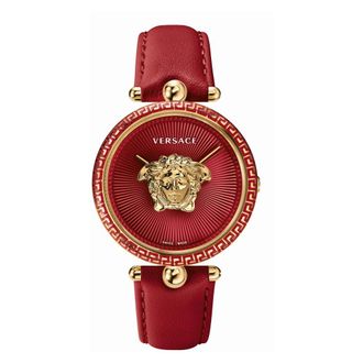 Versace Accessoires, Dames, Rood, ONE Size, Leer, Medusa Pop Watch
