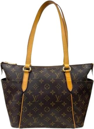 Louis Vuitton Pre-owned Monogram Canvas Tote Bag - Dames - Pre-owned - Bruin - Maat: ONE Size Zijde