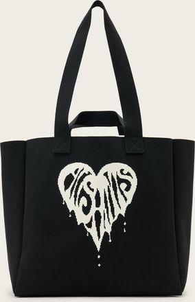 AllSaints Polyester Izzy Heart Large Knitted Tote Bag, Size: One Size