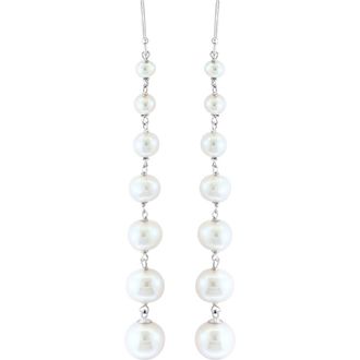 Effy Sterling Silver 3-9mm Graduated Freshwater Pearl Drop Earrings in White at Nordstrom Rack