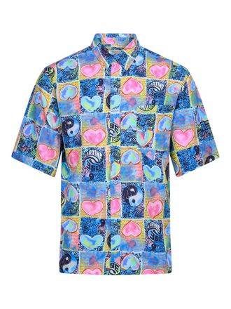 Martine Rose hearts boxy shirt - Blue