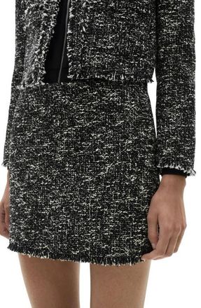 Mango Tweed Miniskirt in Black at Nordstrom, Size Xx-Small