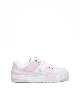Tommy Hilfiger White Pink Smooth Basket Sneakers