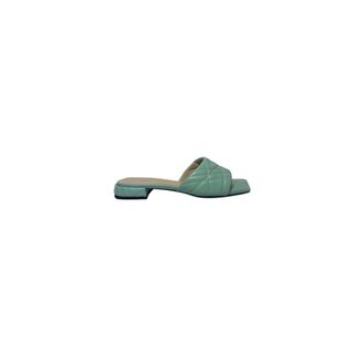 Loriblu Sliders, female, Green, Size: 10 US Quilted Nappa Flat Sandals