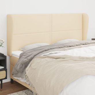 vidaXL Cabecero Con Orejas De Tela Color Crema 183x23x118/128 Cm Vidaxl