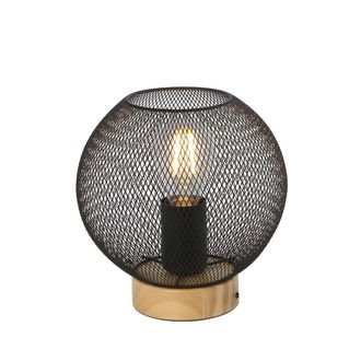 Globo Lighting L&aacute;mpara De Mesa - Pablo - Negro - Madera - &Oslash; 20cm - E27