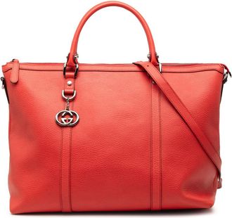 Gucci Pre-owned Gucci Leather GG Charm Satchel 339550 502752