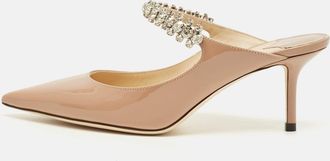 Jimmy Choo London Dusty Pink Patent Leather Bing Mules
